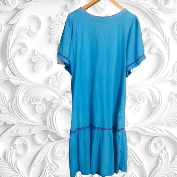 Vintage Appel Leisure Wear 1980’s Turquoise Patio Dress - Picture 4 of 4